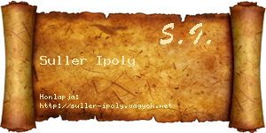 Suller Ipoly névjegykártya